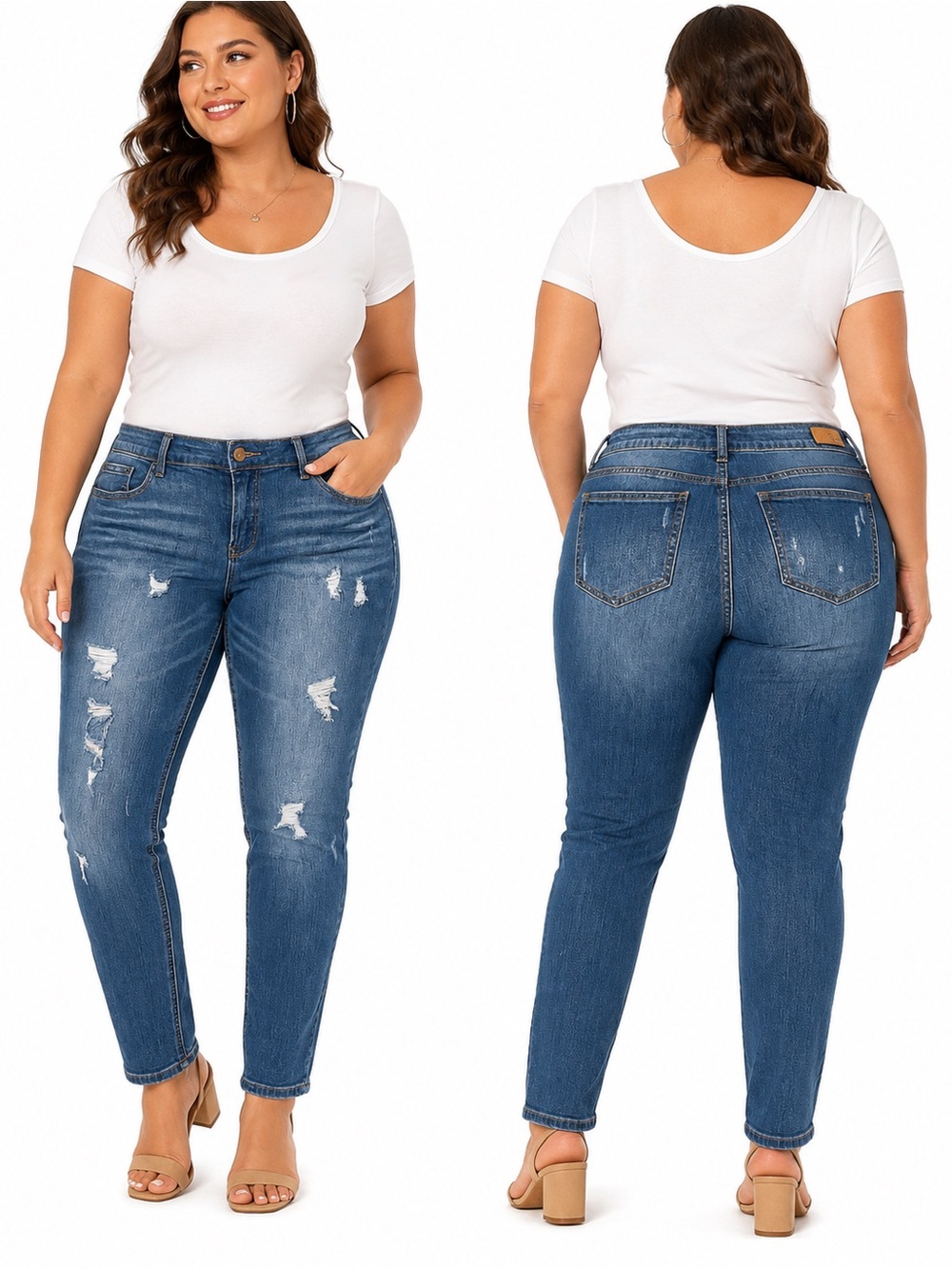 Supplies Vintage Peg Distressed Skinny Jeans Women’s Size 12 Medium Wash Stretch